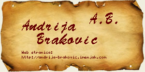 Andrija Braković vizit kartica